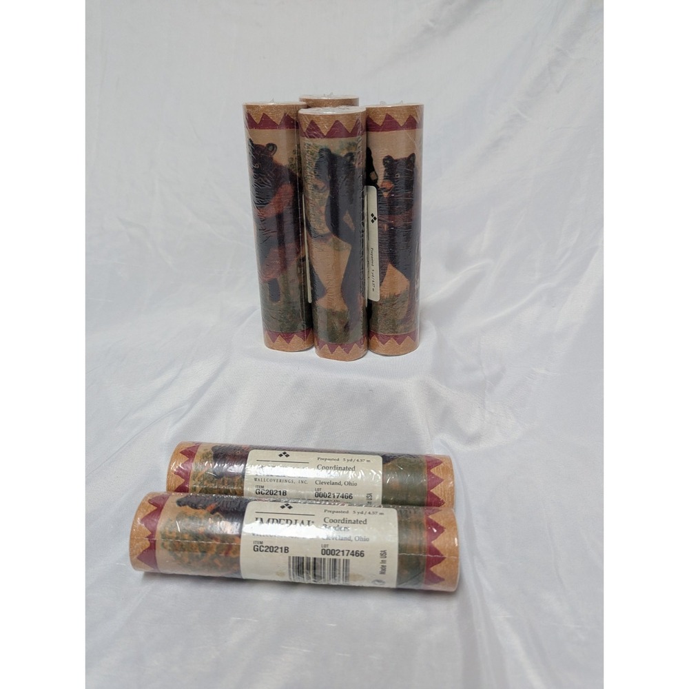 Imperial Wall Coverings Vtg  Bear Wallpaper Border 6- 5 Yd Rolls Cottage Camp
